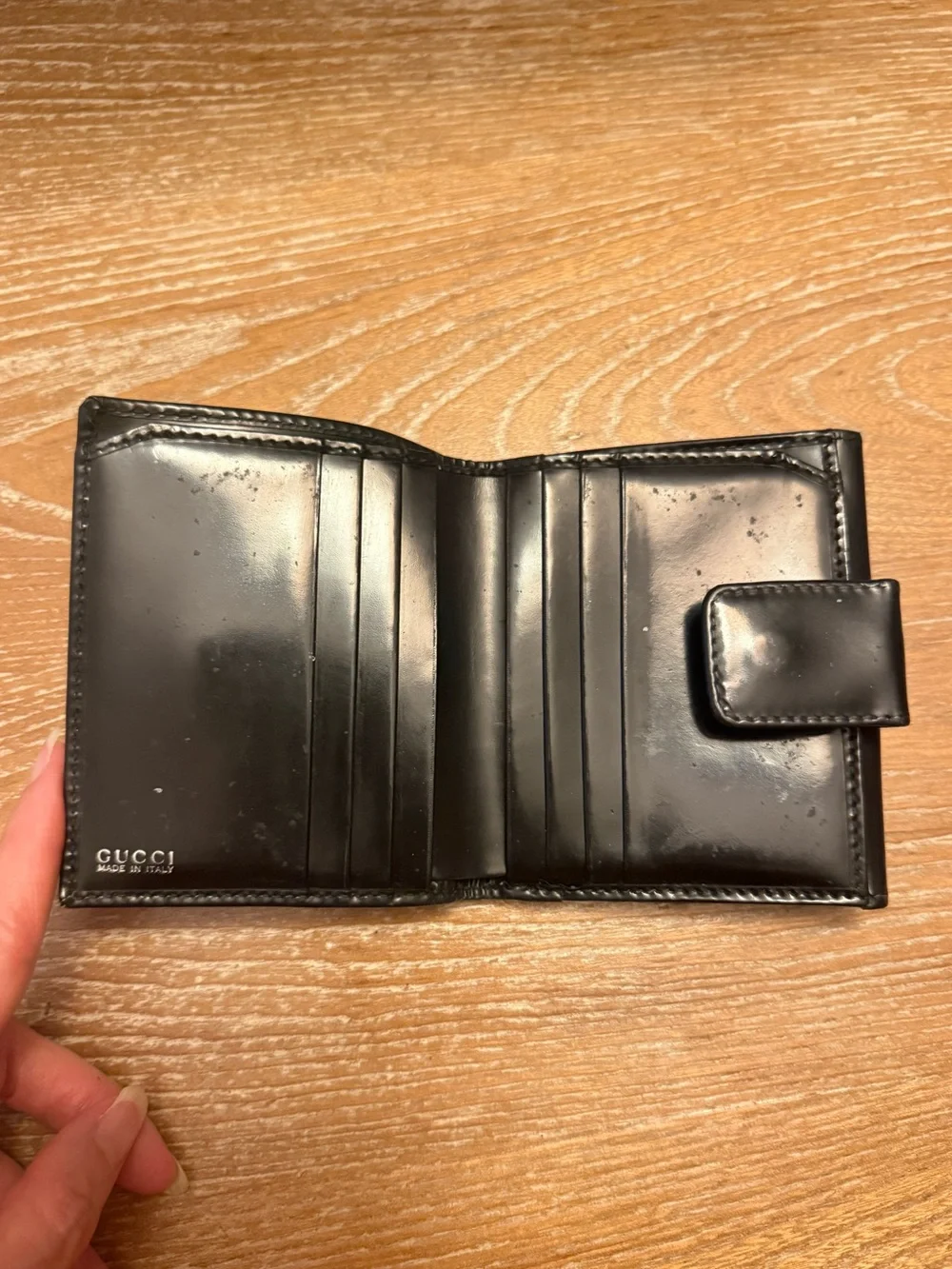 Gucci Black Leather Horsebit Card & Key Holder